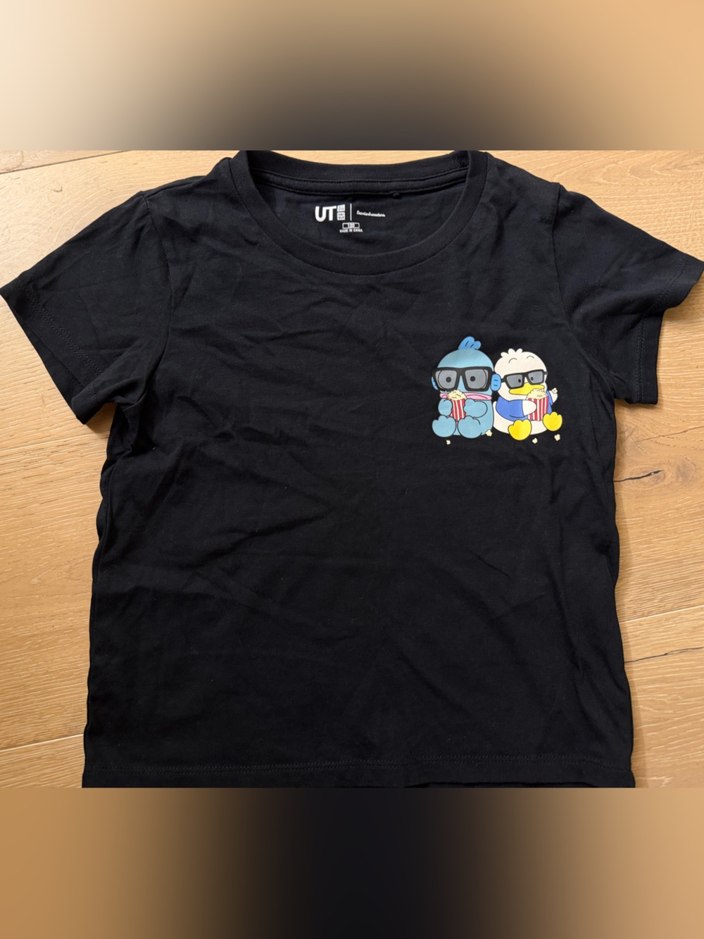 UNIQLO Kids Black Short-Sleeve Tee with Sanrio Characters